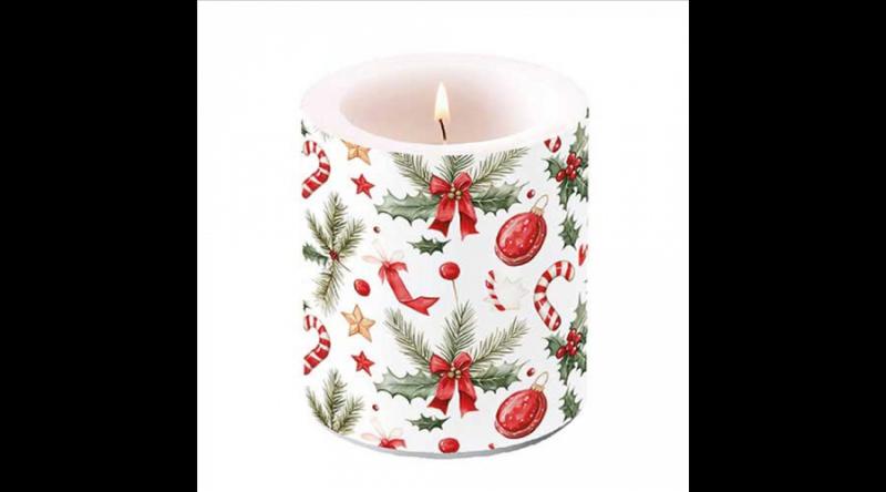 AMB.39320290 Christmas Elements átvilágítós gyertya 10x10xcm