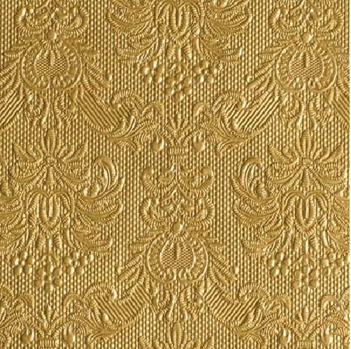 AMBIENTE 12504937 Elegance gold dombornyomott papírszalvéta, kisebb,  25x25cm,15db-os
