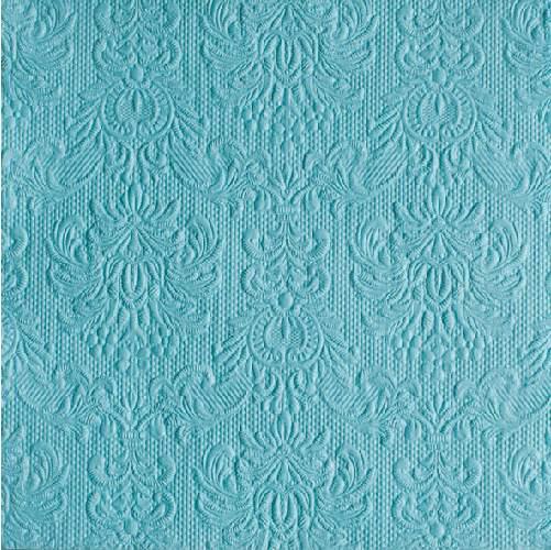 AMBIENTE 13305504 Elegance light petrol dombornyomott papírszalvéta 33x33cm,15db-os