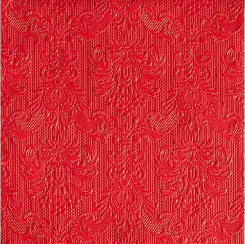 AMBIENTE 13305515 Elegance red dombornyomott papírszalvéta 33x33cm,15db-os