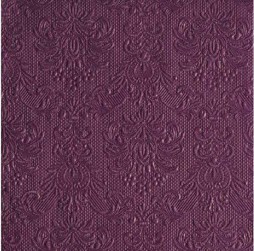 Ambiente 14005505 Elegance aubergine papírszalvéta nagy, 40x40cm,15db-os