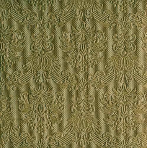Ambiente 14011114 Elegance Olive Green papírszalvéta nagy, 40x40cm,15db-os