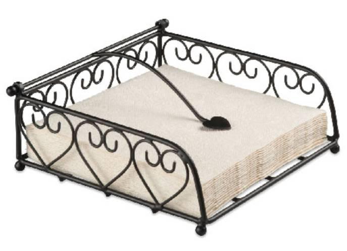 Ambiente 19402150 Fém szalvétatartó fekvő lunch black (fekete),szives, normál szalvétához