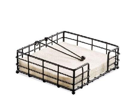 Ambiente 19402310 Fém szalvétatartó fekvő coctail black (fekete), kis koktél szalvétához rácsos