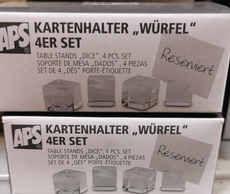 APS műanyag kártyatartó kocka, 4 db, 3x3x3 cm