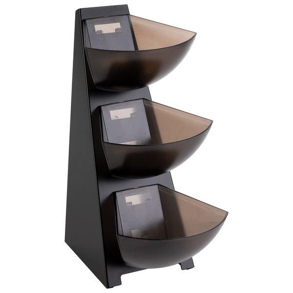 APS MULTI RACK FEKETE fém állvány 19x24x41cm +3db plastic tálka