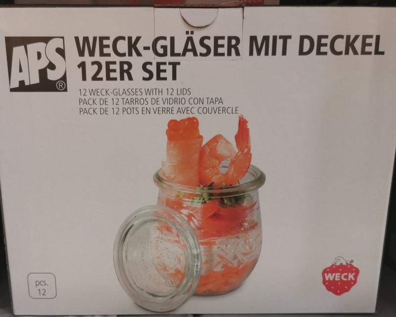 APS Weck üveg kínáló+tető, 7x8 cm, 22 cl, 12 db-os, 438090