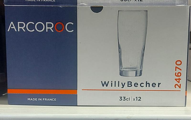 Arcoroc Willy Becher sörös pohár 33cl üveg 12db