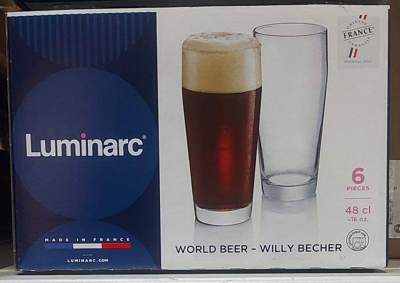 Arcoroc WILLY BECHER sörös pohár 48 cl, üveg, 6db