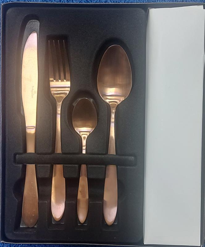 Berlinger H. Rosegold szatén 24 részes evőeszköz készlet BH-2213A