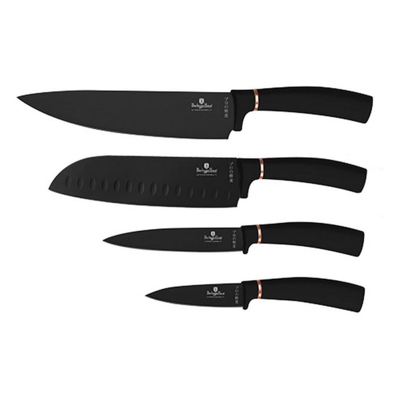 Berlinger Haus BLACK ROSE rozsdamentes bevonatos késkészlet 4db (bliszteres), BH-2891