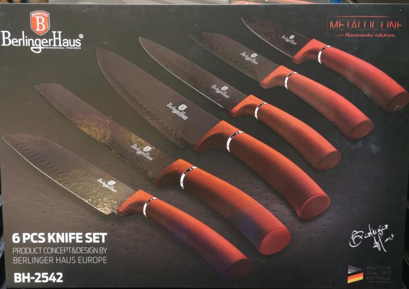 Berlinger Haus Burgundy rozsdamentes acél bev.késkészlet, 6 db, BH-2542NO