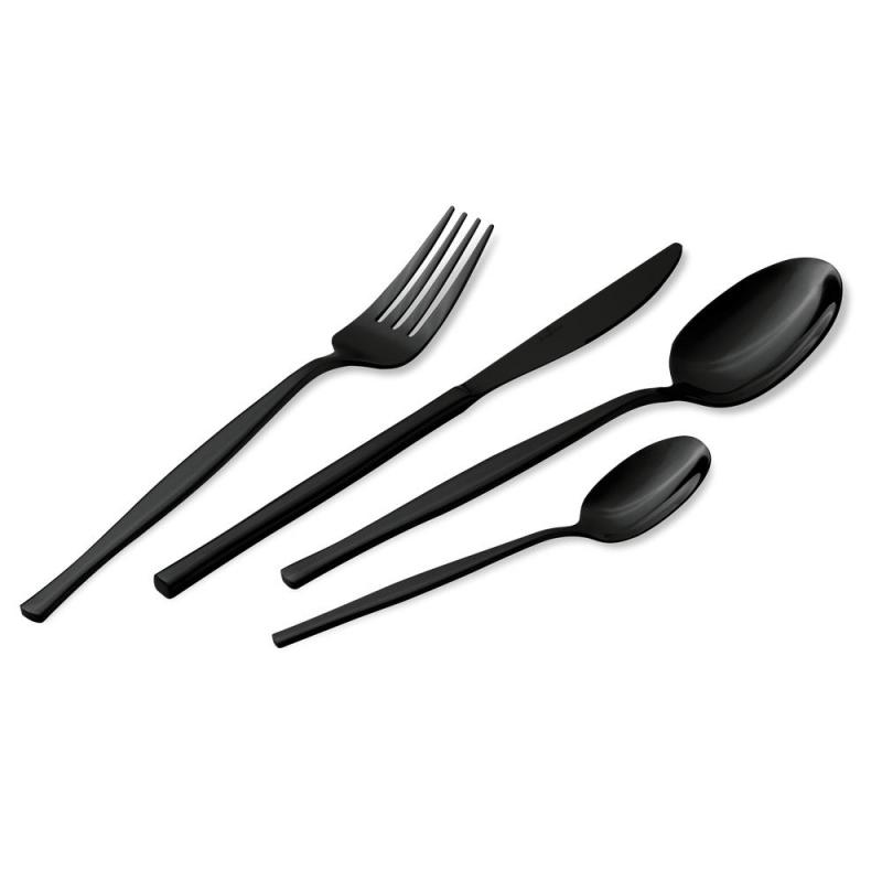 Berlinger Haus FEKETE rozsdamentes evőeszköz készlet 24 db (fényes), BH-3066