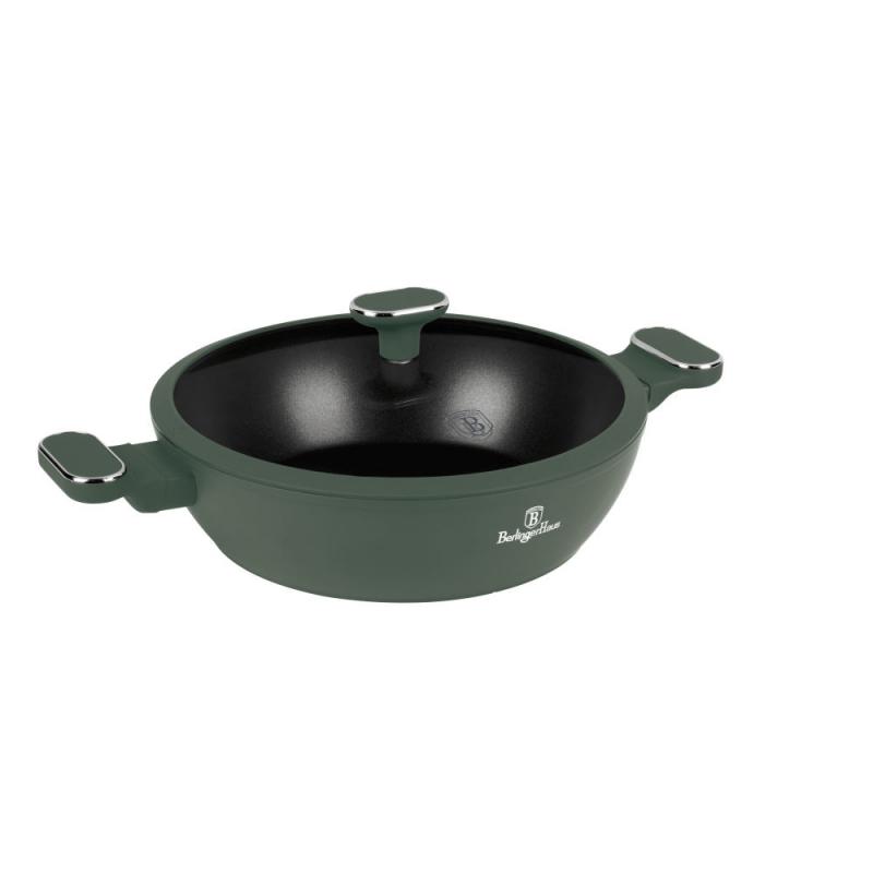 Berlinger Haus MATTE GREEN bevonatos szeletsütő+fedő 28cm 2 fülű indukciós, BH-8163