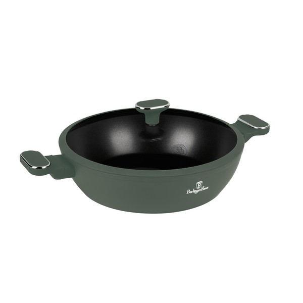 Berlinger Haus MATTE GREEN bevonatos szeletsütő+fedő 30cm 2 fülű indukciós, BH-8199