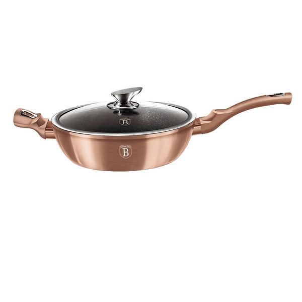 Berlinger Haus ROSE GOLD bevonatos szeletsütő + fedő 28 cm, indukciós, nyeles BH-1518N