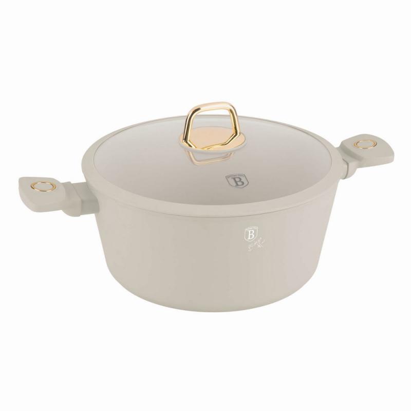 Berlinger Haus SAHARA bevonatos lábos 28×12,4cm 6,1l+üvegfedő BH-8072, indukciós