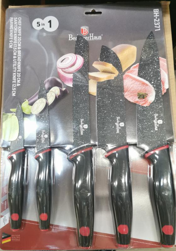 Berlinger Haus Stone Touch Line 5 darabos késkészlet, fekete-piros, BH-2371