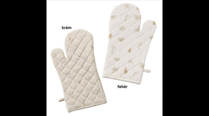 B.G.2049751 Edényfogó kesztyű 33x20cm, pamut, mézeskalácsos
