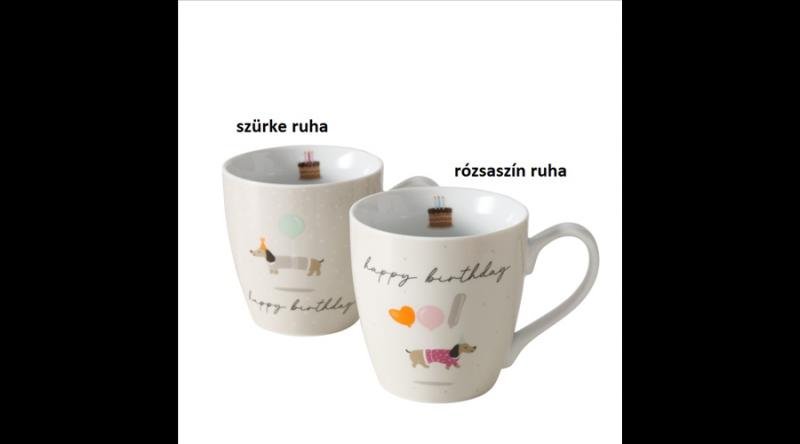 B.G.2051638 Porcelánbögre tacsis, 10x14cm, 480ml, Trilly