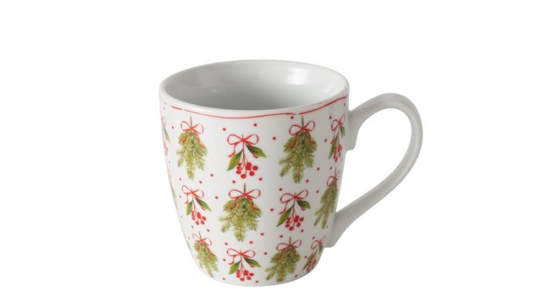 B.G.2059633 Porcelánbögre 480ml, fenyőágas, Noelle