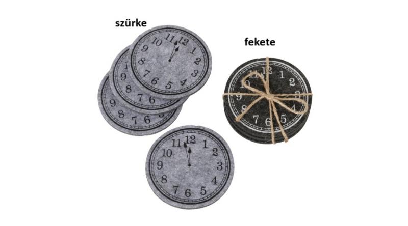 B.G.2069345 Órás poháralátét, 10cm, 4db-os, polyester, Momento