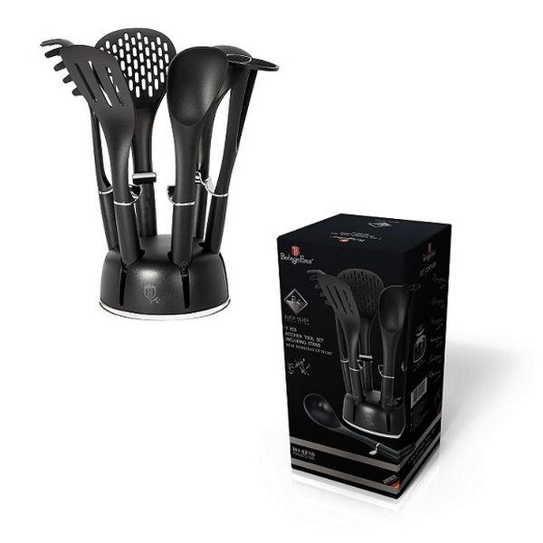 BLACK SILVER tálaló garn. 6r. + állvány, BH-6218N