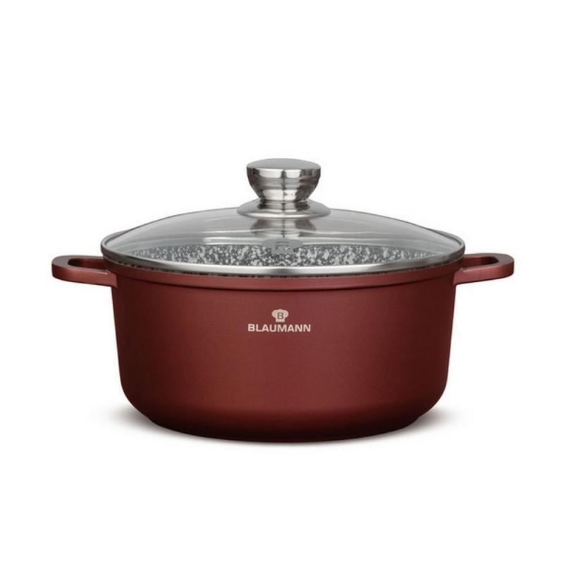Blaumann CERA STONE bevonatos lábos+üveg fedő 24×11,5cm 4,5l indukciós, BL-4079