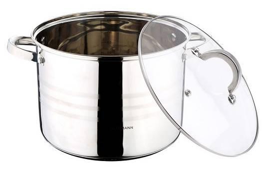 Blaumann Gourmet Line, rozsdamentes fazék+üvegfedő, 12,5 liter, BL-1012