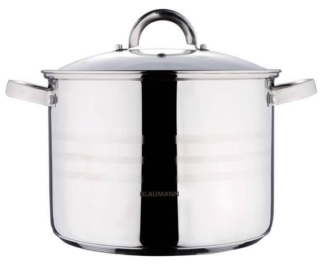 Blaumann Gourmet Line rozsdamentes fazék+üvegfedő, 20x14,5 cm, 4,3 liter, indukciós, BL-1008