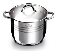 Blaumann Gourmet Line rozsdamentes fazék+üvegtető, 24x17,5 cm, 7,7 liter, BL-1010