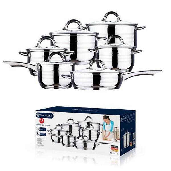 Blaumann Rozsdamentes edény készlet 12 db GOURMET LINE indukciós, BL-1410