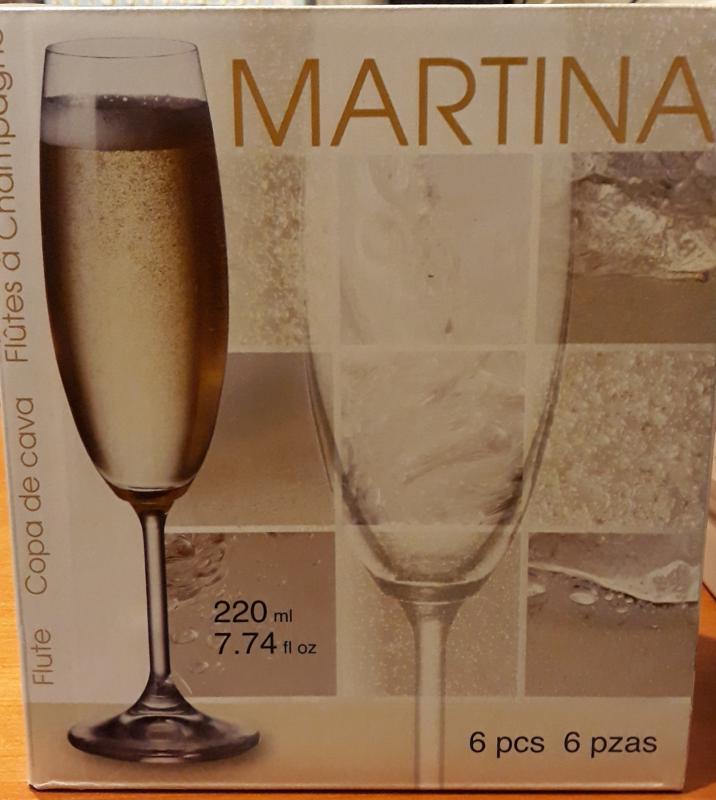 BOHEMIA MARTINA pezsgős kristálypohár, 22 cl, 6 db, 416033