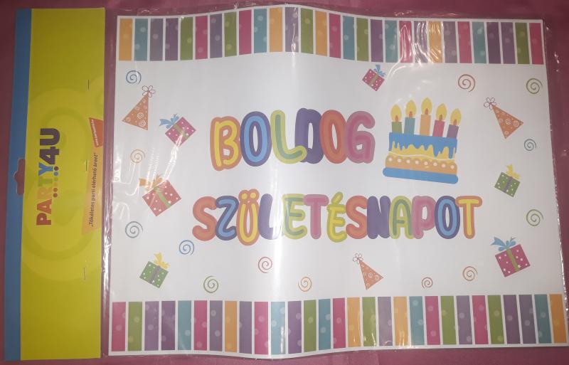Boldog születésnapot papír alátét, 38X28 cm, 8 db,