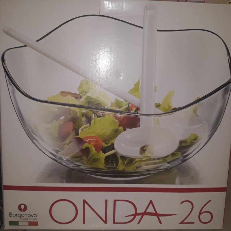 Borgonovo ONDA 26 salátás tál 26 cm, +műanyag salátakanál és villa, 186038