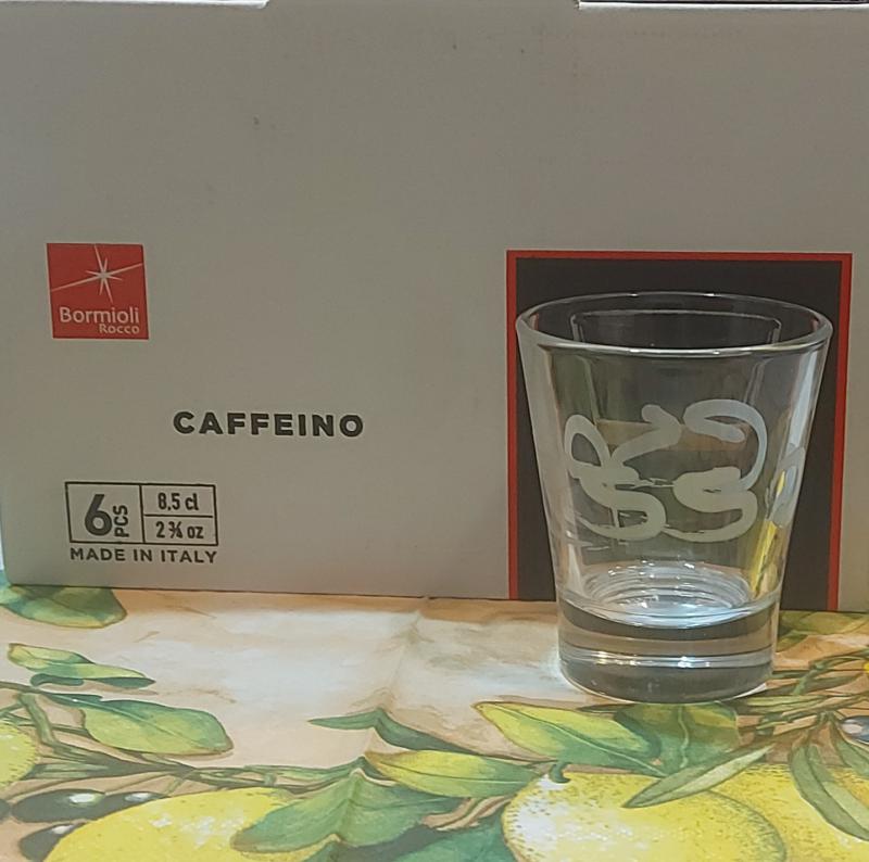 Bormioli Caffeino, ESPRESSO feliratos pohár, 8,5cl, 6db