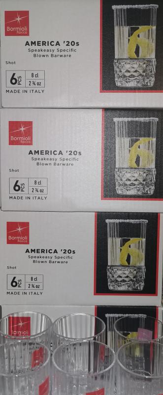 Bormioli Rocco America 20s shot pohár, 8 cl, 6 db