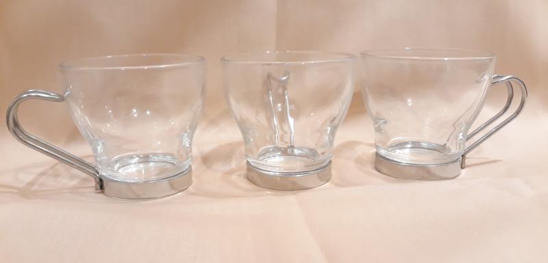 Bormioli Rocco OSLO mokkás csésze fém füllel, 10 cl, 3 db, 119196