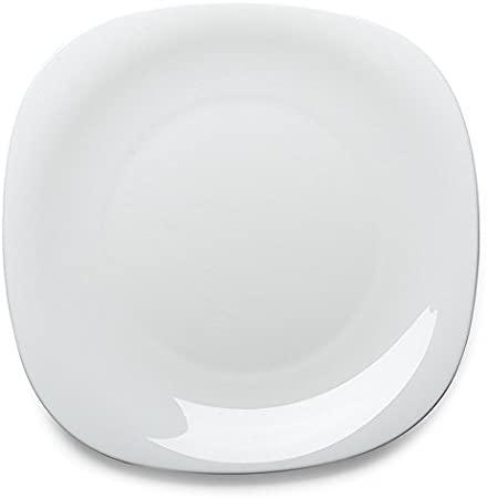 Bormioli Rocco Parma fehér üveg desszert tányér, 20x20 cm, 1 db