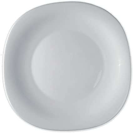 Bormioli Rocco Parma fehér üveg mélytányér, 23x23 cm, 1 db