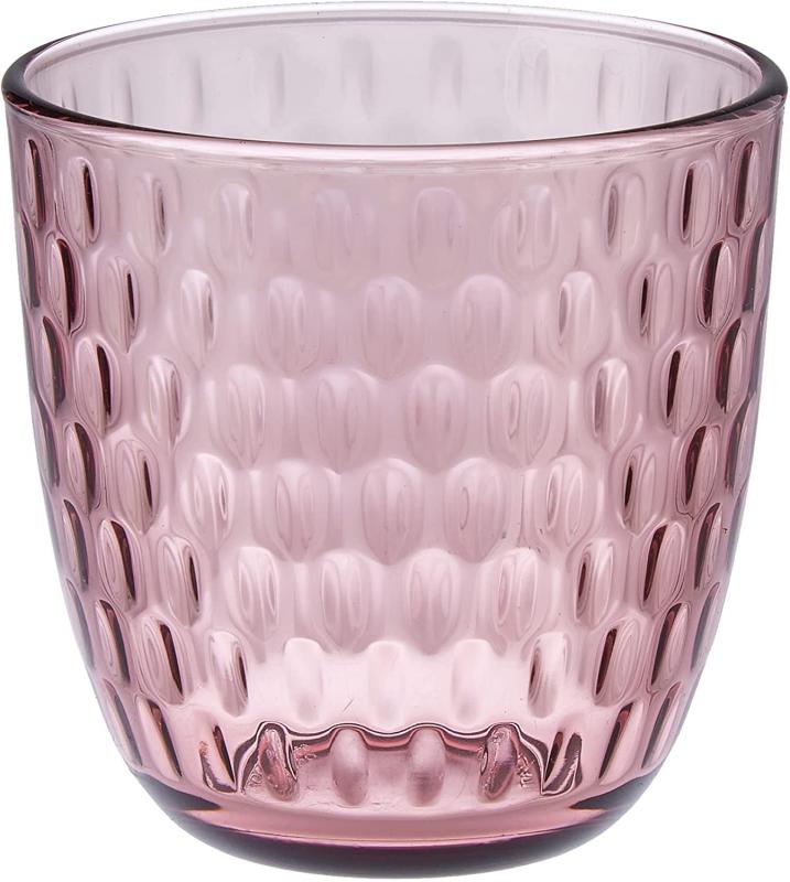 Bormioli Rocco Slot Lilac Rose (halvány rózsaszínű)  vizes pohár, 29 cl, 6 db