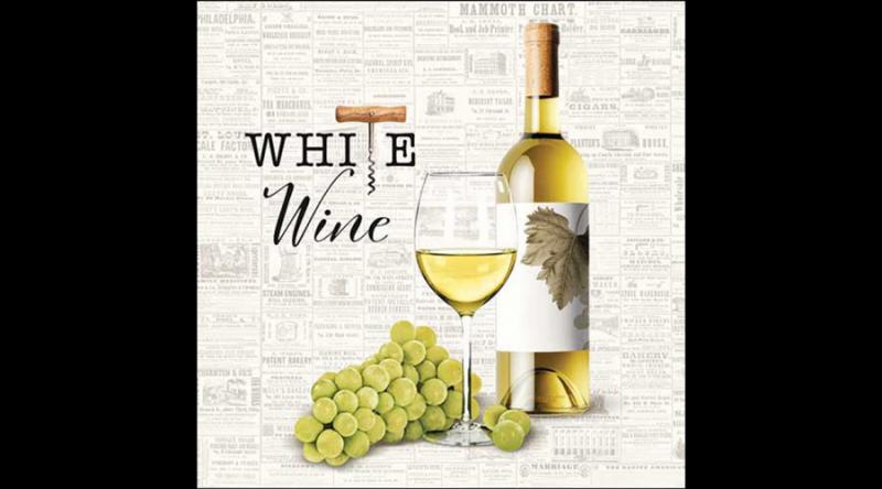 Boros szalvéta, AMB.13318830 White wine papírszalvéta 33x33cm, 20db-os