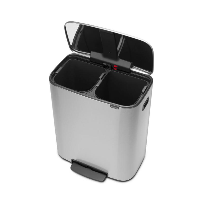 BRABANTIA BO PEDAL BIN pedálos szemetes 2x30l MATT STEEL FPP, 211461
