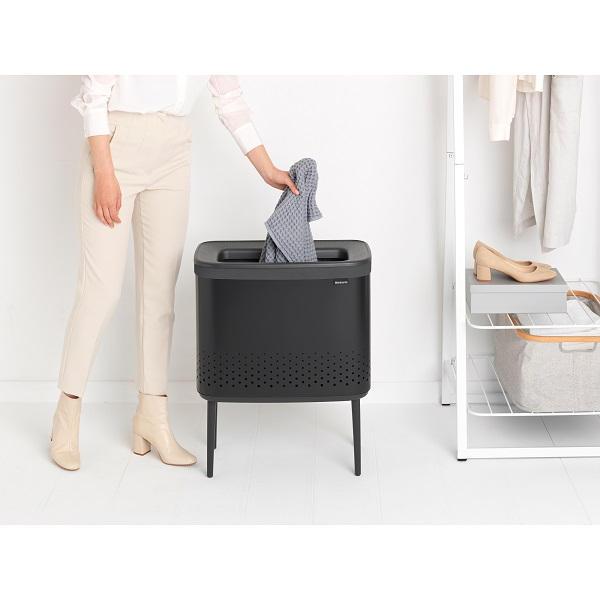 BRABANTIA BO szennyesruhatartó 60l MATT BLACK, fekete, 200526