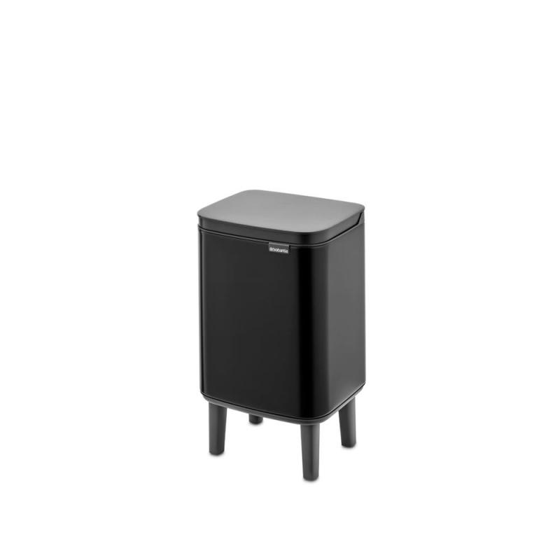 BRABANTIA BO WASTE BIN HI fém hulladék tartó. 4l MATT BLACK, fekete, 227028