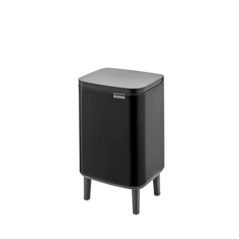 BRABANTIA BO WASTE BIN HI fém hulladék tartó .7L MATT BLACK, fekete, 227141