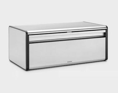 Brabantia Fém kenyérdoboz 2 kg szögletes (patentos) FALL FRONT, Matt steel, 236709