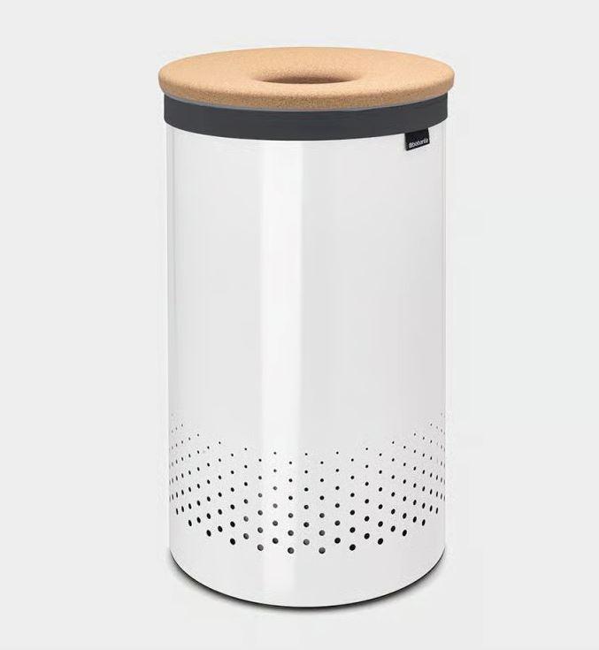 Brabantia Fém szennyesruhatartó 60l FEHÉR-PARAFA TETŐ, 104404
