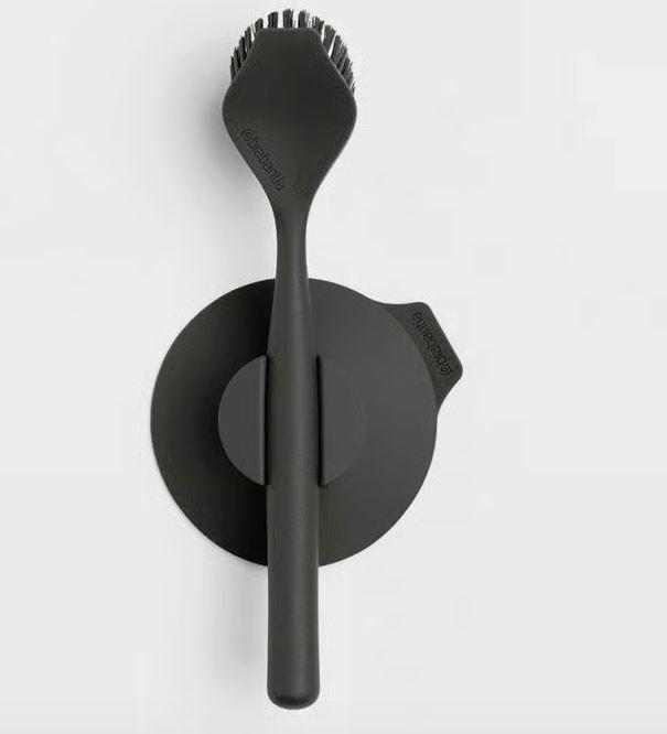 BRABANTIA mosogatókefe + tartó DARK GREY, sötét szürke, 117589