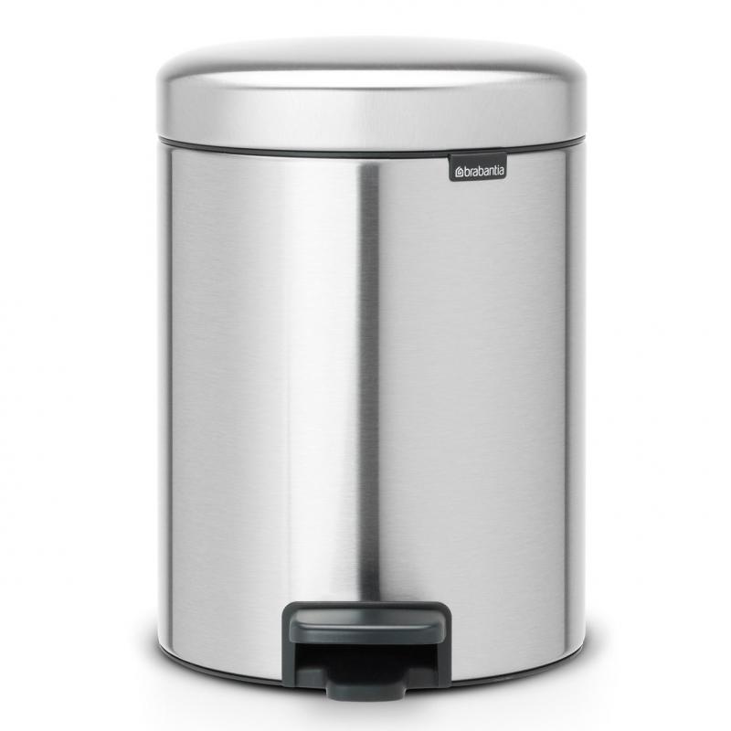 Brabantia Pedal Bin Newicon, 5 liter, Matt Steel FPP, pedálos szemetes, 112102
